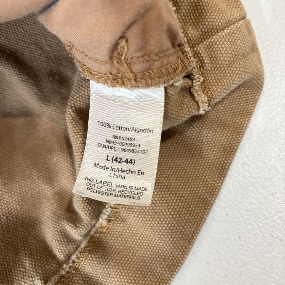 NO BOUNDARIES Tan Canvas Corduroy Collar Zip Up Jacket Men L Workwear Utility - Picture 6 of 9